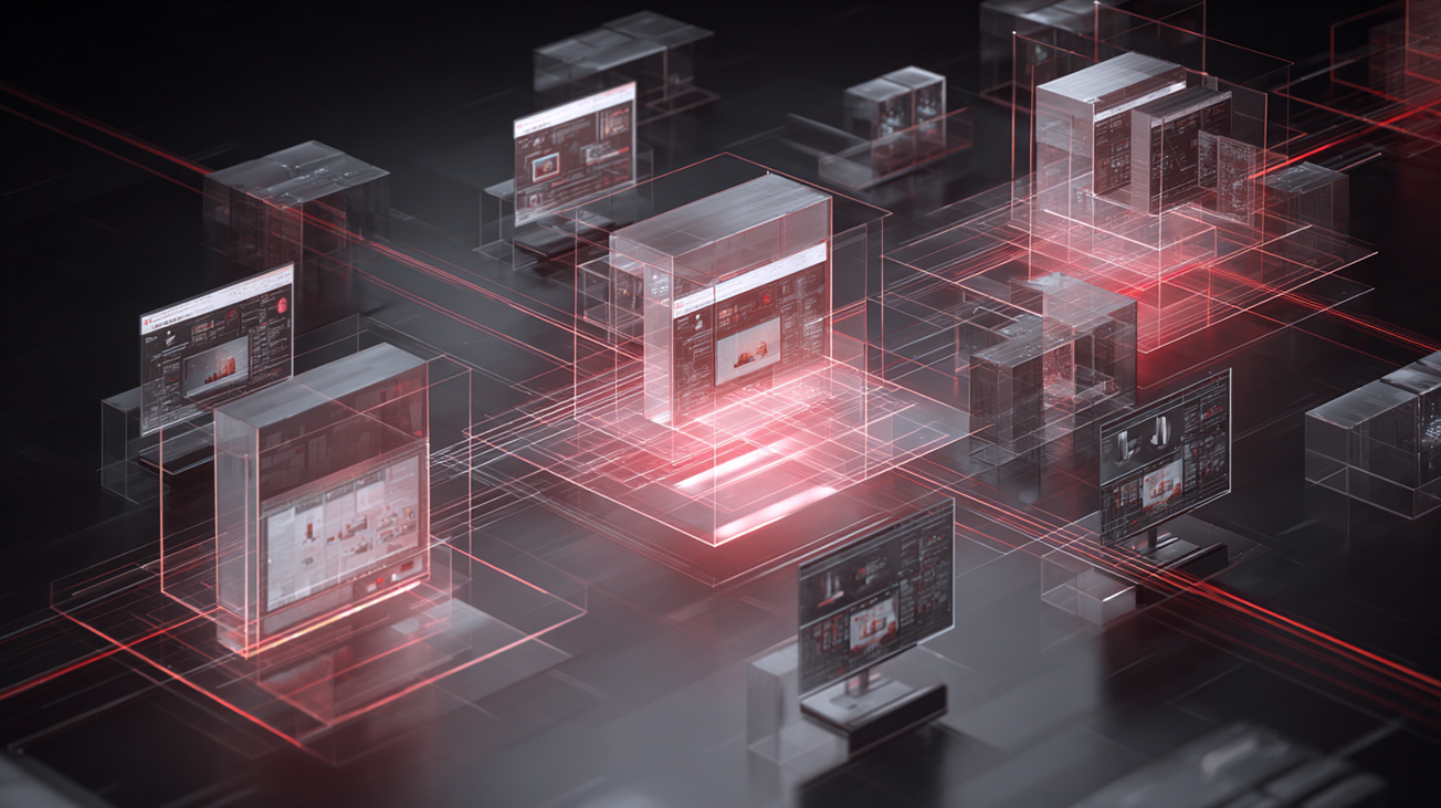 Immagine che illustra una rete aziendale con micro segmentazione e approccio zero trust per la cybersecurity